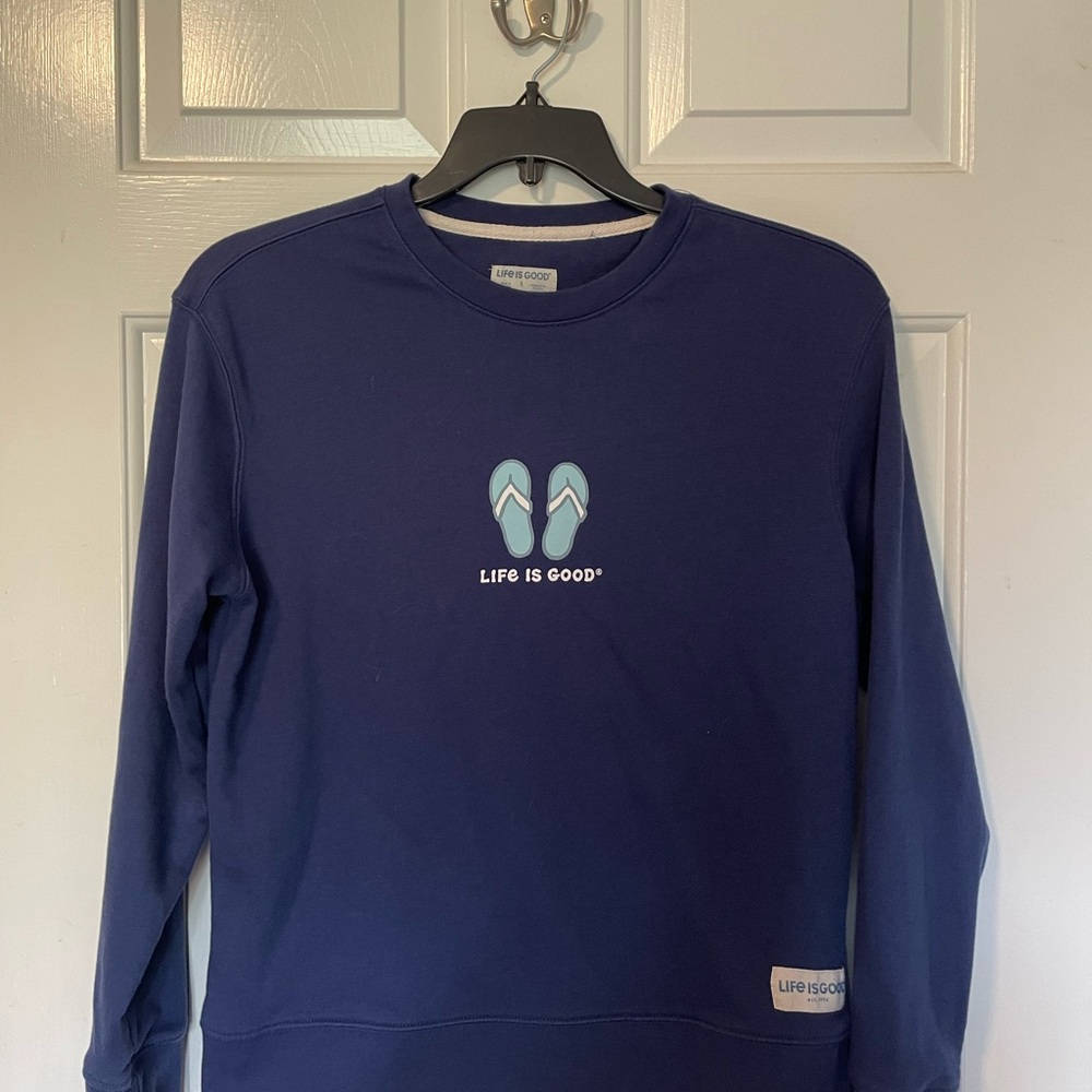 Life is Good Blue Sweater